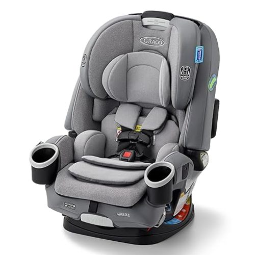 Graco 4Ever DLX 4-in-1 Car Seat, Charlie | Infant to Toddler Car Seat, with 10 Years of Use | Rear-Facing, Forward-Facing and Booster Modes | Safe, Comfortable and Convenient