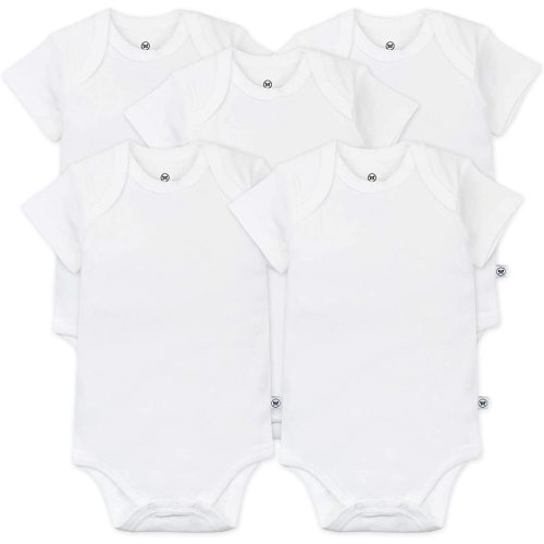 Honestbaby unisex-baby Organic Cotton Short Sleeve Bodysuits Multi Pack