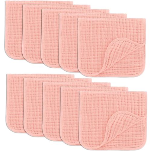 Comfy Cubs Muslin Burp Cloths 20" x 10", Pack of 10 - Large, 6-Layer, Ultra Absorbent 100% Cotton for Baby Drool and Messes - Soft, Safe & Gentle Baby Burp Cloths for Boys & Girls - Lace
