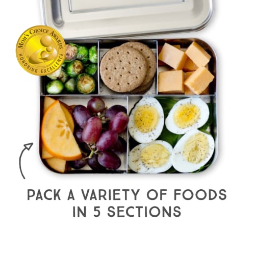 LunchBots Cinco Stainless Steel 5 Compartment Bento Box