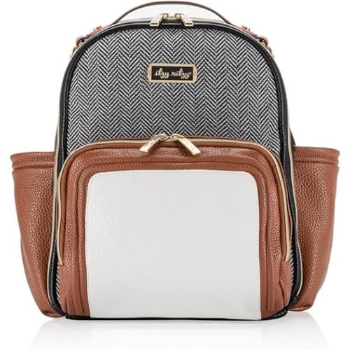 Itzy Ritzy Mini Plus Diaper Bag, Coffee & Cream