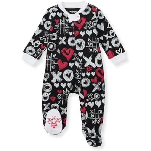 Burt's Bees Baby Baby Girls Pajamas, Zip Front Non-Slip Footed Sleeper Pjs, 100% Organic Cotton