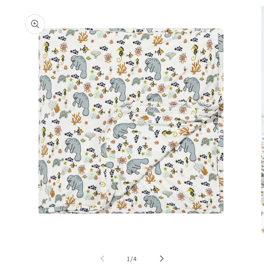 Manatee Bamboo Blanket - Baby Blanket - Kids Blanket – Emerson and Friends