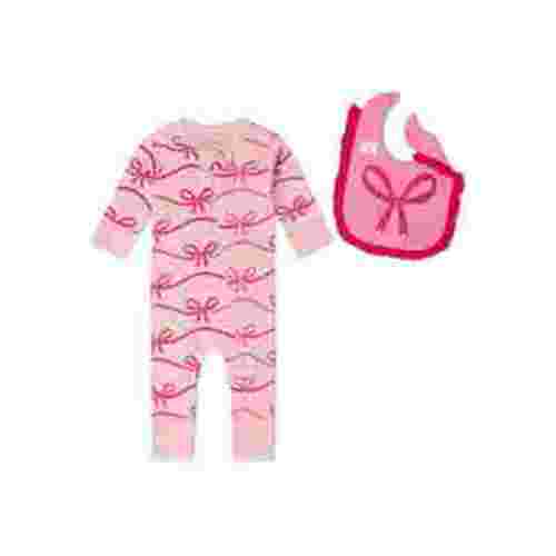Paris Hilton x Monica + Andy Organic Cotton Baby Ruffle One-Piece and Bib Set, Sizes 0/3 Months-18 Months