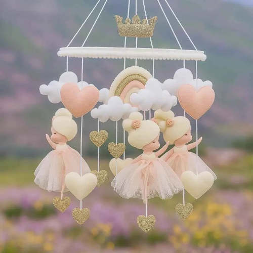 Princess Ballerina Baby Mobile | Handmade Felt Crib Mobile | Newborn Gift