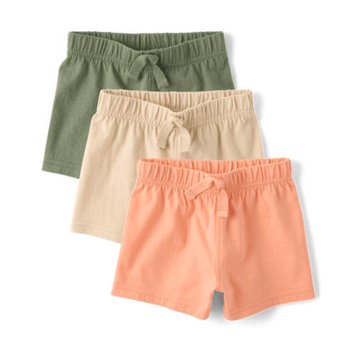 Baby Boys Pull On Shorts 3-Pack - Tan
