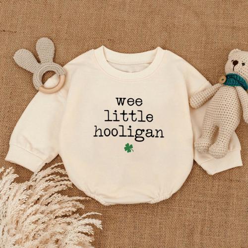 Wee Little Hooligan Baby Romper, Coming Home Outfit, St Patricks Day Baby Outfit, Kids St Patty's day, Natural Newborn Baby Shower Gift