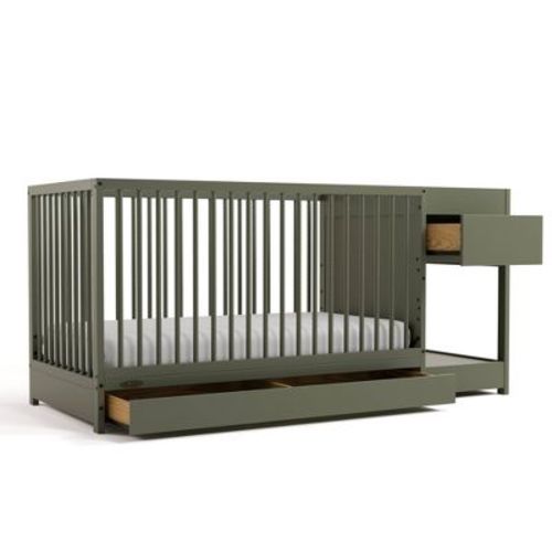 Graco Teddi Convertible Crib and Changer - Olive