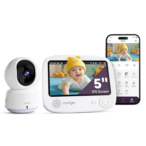Comfyer 4 Split-Screen Smart 1080p Baby Monitor with 2K Camera and Audio, Hybrid 2.4G Wi-Fi & No Wi-Fi Connection, Night Vision, Motion Detection, Free Smart Phone App, Works with iOS, Android