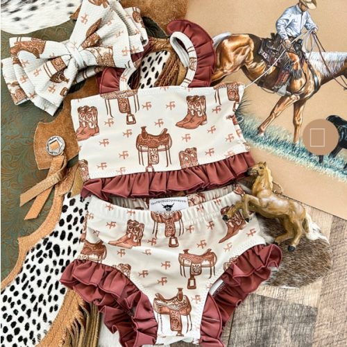 Saddle UP Ruffle Two Piece Swimsuit (Minis) – theFRINGEDpineapple