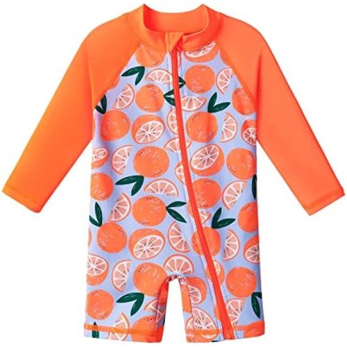 XFGIRLS Baby/Toddler Girls Swimsuit Long Sleeve One-Piece Bathing Suit Rash Guard