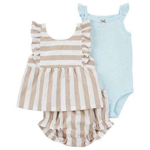 Baby Girl Carter's 3-Piece Striped Shorts, Top, and Bodysuit Set