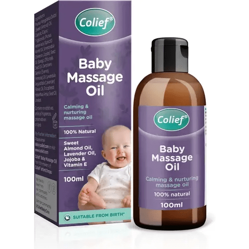 Colief Baby Massage Oil | Soothing Oil For Infants | Made With 100% Natural Ingredients Including Sweet Almond Oil, Lavender Oil, Jojoba & Vitamin E | Suitable For Babies 3+ Months | 3.38 Fl. Oz