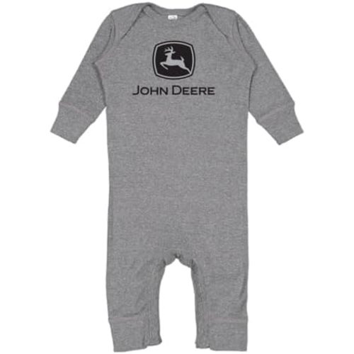 John Deere Baby Boy Long Sleeve Romper With Logo