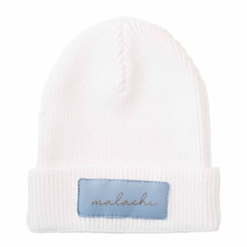 Personalized Leather Patch Beanie | All Colors