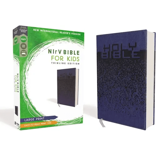 NIrV, Bible for Kids, Large Print, Leathersoft, Blue, Comfort Print: Thinline Edition
