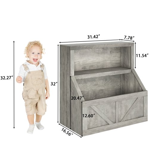 Wooden Kids Bookshelf and Toy Storage