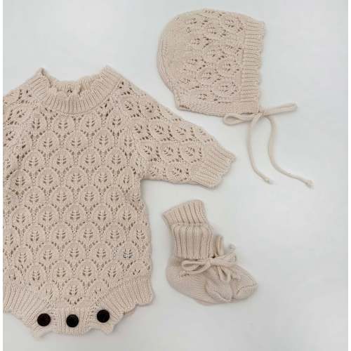 Cotton Lace Romper | Lacy Oatmilk – Olive and Cradle