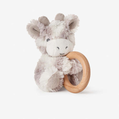Plush Giraffe Wooden Ring Rattle – Elegant Baby