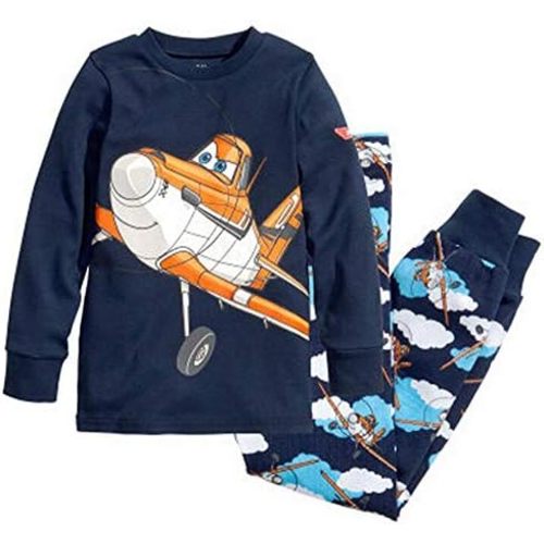 Mengmeng Aircraft Boys Long Pajamas Set 2 Piece Kids 100% Cotton Clothes