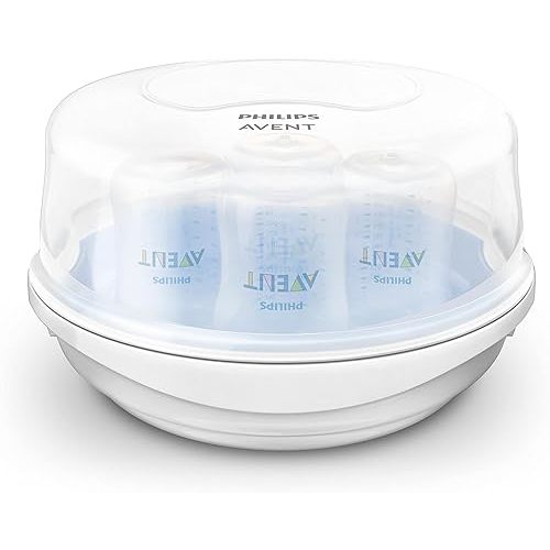 Philips AVENT Microwave Steam Sterilizer for Baby Bottles, Pacifiers, Cups and More, SCF281/05