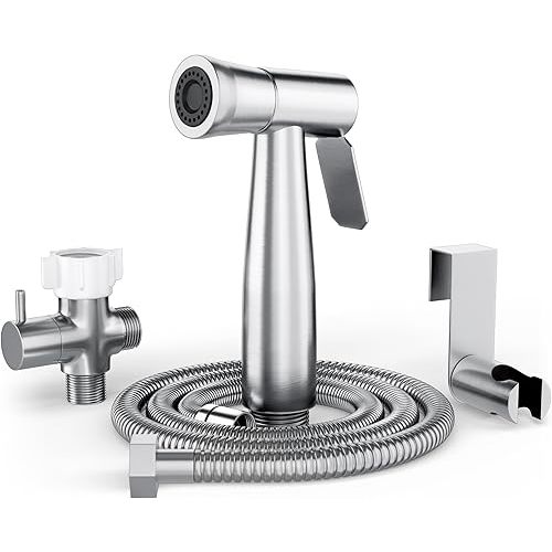 Purrfectzone Bidet Sprayer for Toilet, Handheld Sprayer Kit, Cloth Diaper Sprayer Set - Easy to Install - Stainless Steel