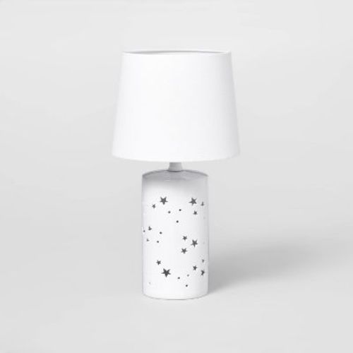 2-in-1 Starry Kids' Table Lamp (includes Led Light Bulb) White - Pillowfort™: Ceramic Base, 3-way Light, Etl Listed