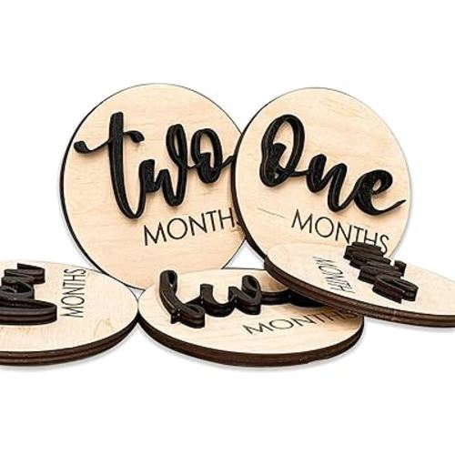 Baby Monthly Milestone, Wooden Baby Milestone Signs, Monthly Milestone Wood Discs, Baby Milestone Discs (S001)