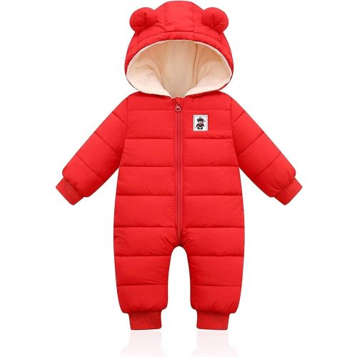 Baby Clothes Cute Infant Toddler Snowsuit Warm Newborn Boy Girl Winter Coats Hooded Zip Jumpsuit