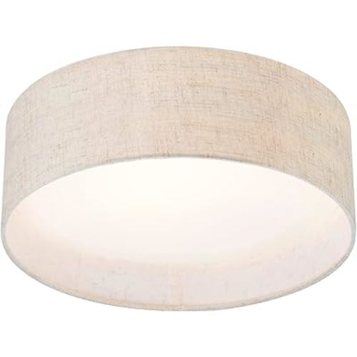 Hamilyeah Fabric Ceiling Light Fixture 24W, 12 inch LED Ceiling Light Flush Mount Dimmable, Kitchen Light Fixture Ceiling Mount, Close to Ceiling Light for Bedroom, Living Room