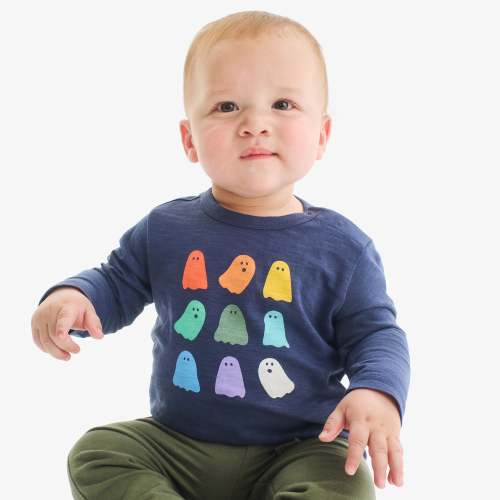 Baby long sleeve rainbow ghost tee | Primary.com