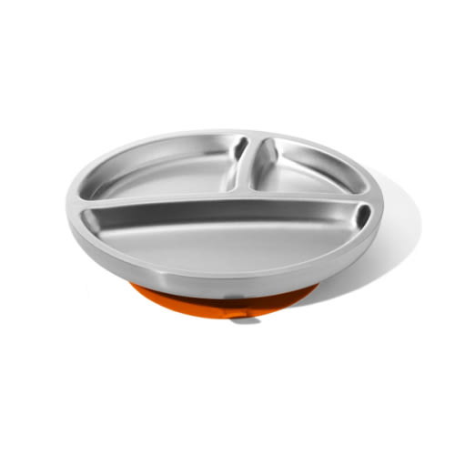 Avanchy | Stainless Steel Toddler Plates, BLW Silicone Suction Divided