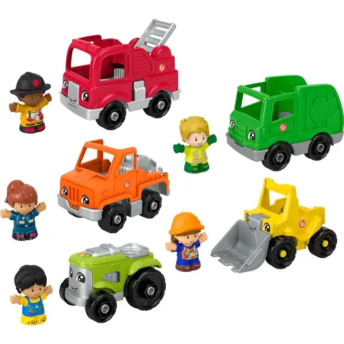 Fisher-Price Little People Toddler Playset Activity Vehicles Set with 10 Toys for Preschool Pretend Play Kids Ages 1+ Years