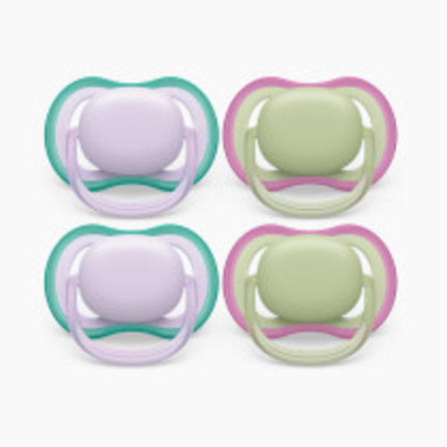 Philips Avent Ultra Air Pacifier, 0-6 Months (4 Pack) - Fresh Lilac/Pastel Green, 4