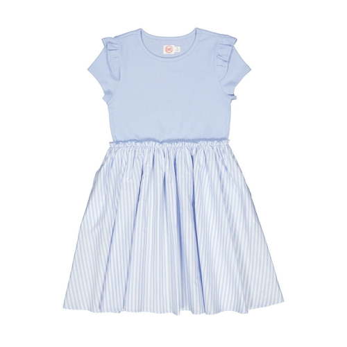 Wonder Nation Short Sleeve Mixed Flutter Dress, Sizes 4-18 & Plus