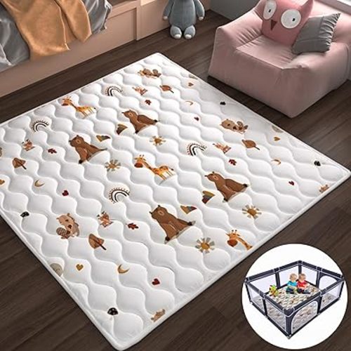 Soft Baby Play Mats for Floor, 50 * 50 INC, Foam Play Mat for Playpen (130 * 130 cm), Portable playmats for Babies and Toddlers, Foldable and Machine Washable Baby Crawling Mat, Baby Rug Playing Mat