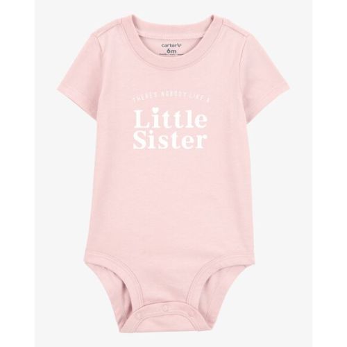 Baby Little Sister Short-Sleeve Bodysuit - Pink - Carter's | Carter's