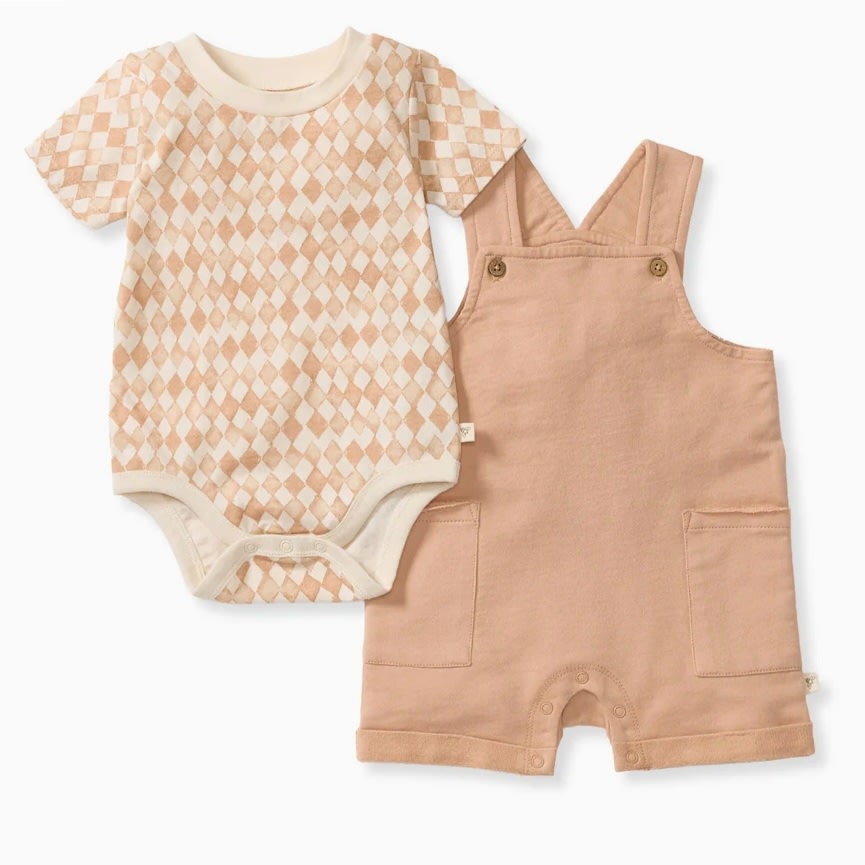 Diamond Tile Baby Boy Romper & Bodysuit Set