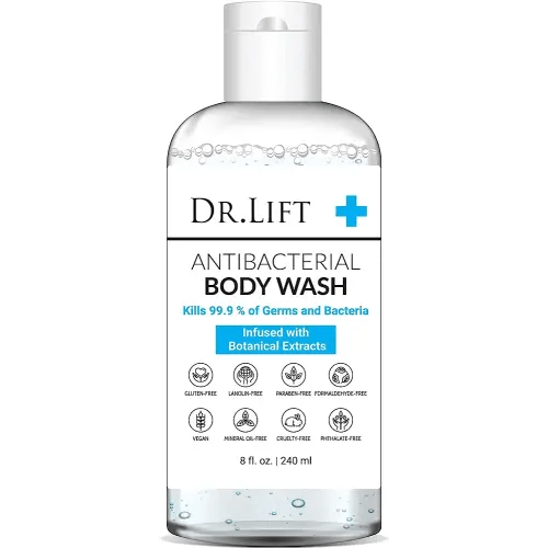 Antibacterial Body Wash, 8 oz - Gentle & Effective Shower Gel - Made in America
