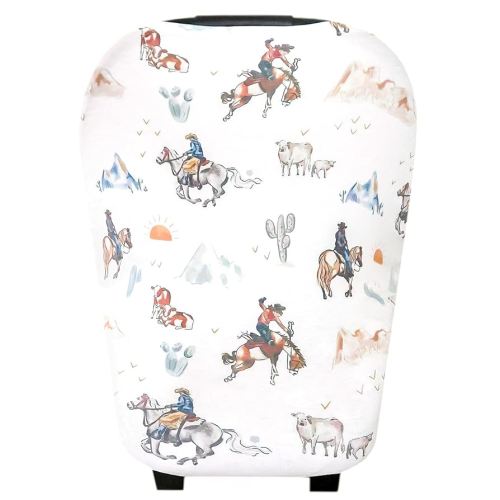 Baby Car Seat Cover Canopy and Nursing Cover Multi-Use Stretchy 5 in 1 Gift "Boone" by Copper Pearl