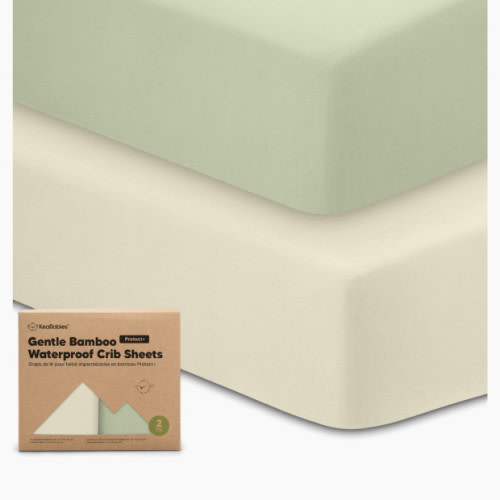 KeaBabies 2-Pack Isla (Protect+) Waterproof Crib Sheets - Sage