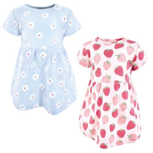 Hudson Baby Infant Girls Cotton Dresses, Strawberry Love, 3-6 Months