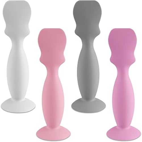 4 Pack Baby Diaper Cream Brush, Diaper Cream Spatula Applicator Silicone Baby Butt Paste Spatula for Babies, Newborn (White, Gray, Pink, Soft Lilac)