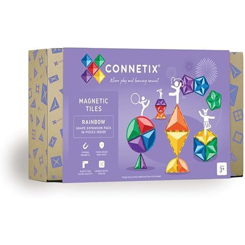 CONNETIX Rainbow Shape Expansion Pack, 36 Pieces