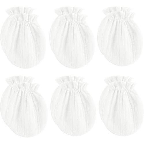 Newborn Mittens No Scratch 100% Cotton Mitts Boy Girl baby mittens 0-6 months 6 Pack
