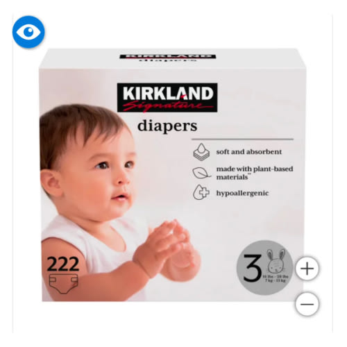 Kirkland Signature Diapers Sizes 3-6