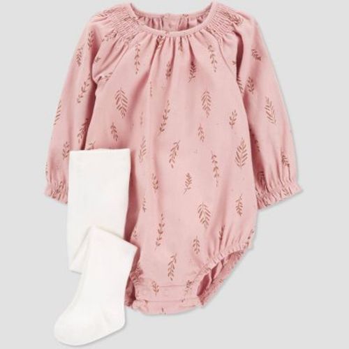 Carter's Just One You®️ Baby Girls' Floral Bubble With Tights - Pink/white 3m