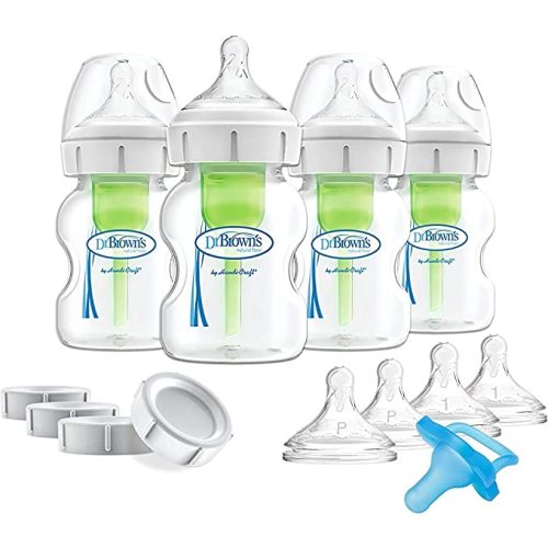 Dr. Brown's Breastfeeding Baby Bottles, Options+ Wide-Neck Breast to Bottle Feeding Set