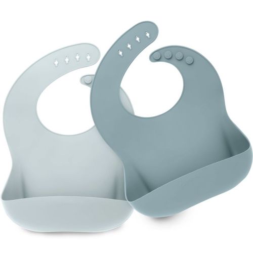 KeaBabies 2-Pack Silicone Bibs For Babies, Food Grade Silicone Baby Bibs for Eating, Feeding, Toddler Bibs, Boys, Girls, Color: Alps