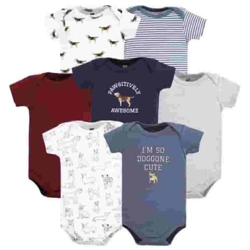 Hudson Baby Infant Boy Cotton Bodysuits, Boy Dogs, Newborn